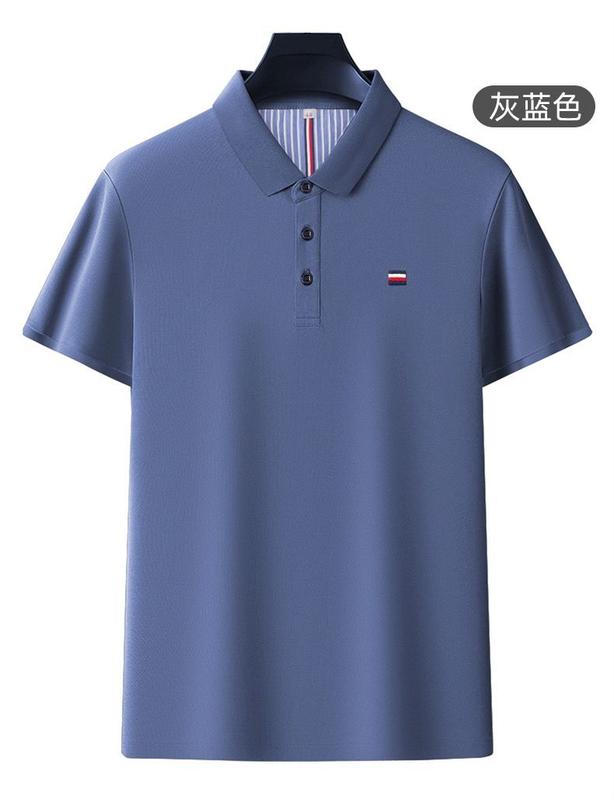 Product Introduction of Áo Thun Nam Ngắn Tay, 100% Cotton, Áo Polo Thêu Ve Áo, Màu Trơn Tay Lửng Áo, Thời Trang, Bộ Sưu Tập Mùa Hè Mới 12