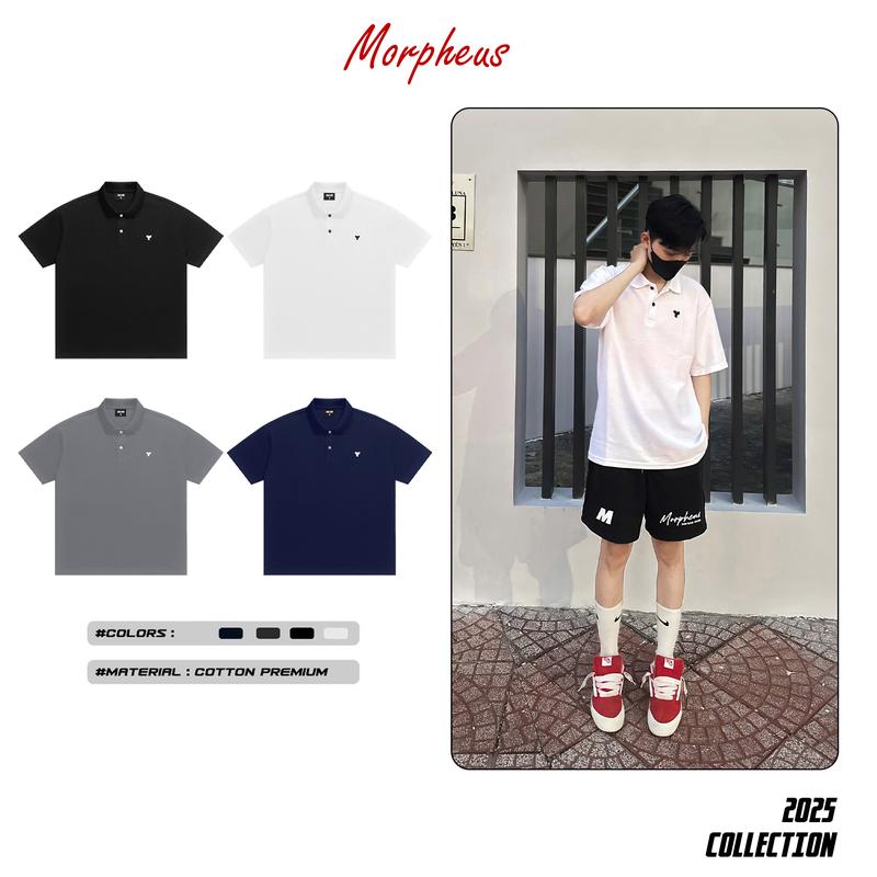 Áo Polo Thêu Nam Nữ Local Brand Morpheus Basic Cotton, Form rộng, Oversize, Áo Polo Logo Thêu