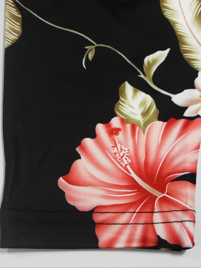 Product Introduction of Women's Floral Print Belted V Neck Dress, Elegant Dress for Party Holiday Wedding Guest, Ladies Clothes for All Seasons 6