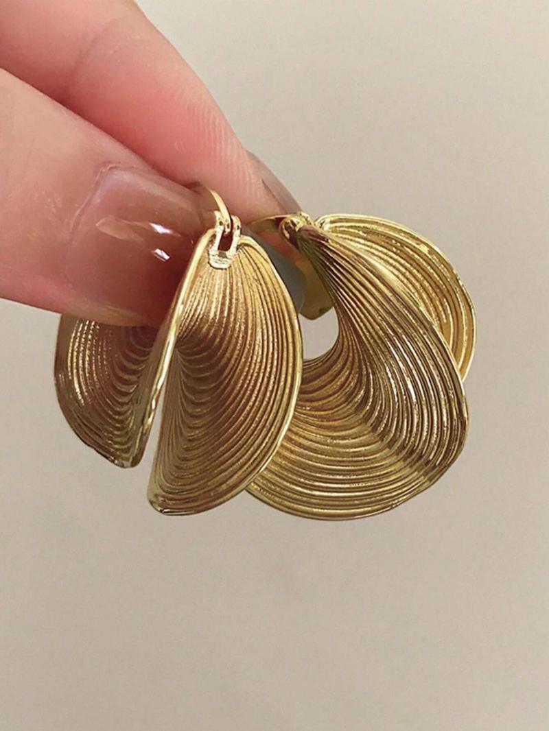 Product Introduction of Women's Elegant Spiral Design Hoop Earrings, Fashionable Jewelry for Women for Party, Daily Clothing Decor, Trendy All-match & Exquisite Jewelry for Birthday Gift 8