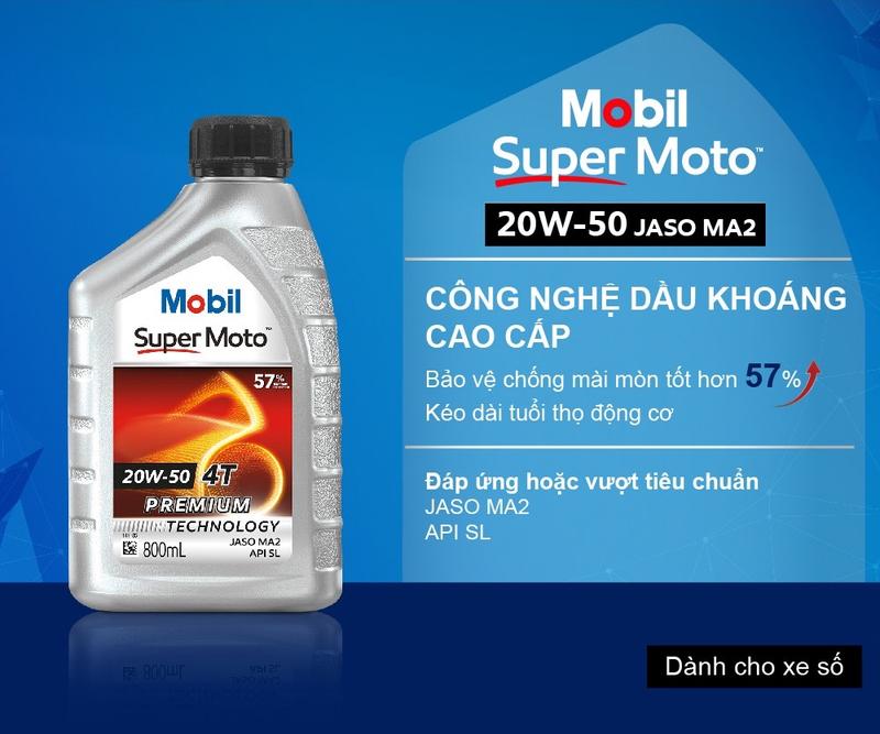Nhớt Xe Số Cao Cấp Mobil Super Moto 20W50 - Nhập Khẩu 100% Singapore Dầu Nhớt Dầu