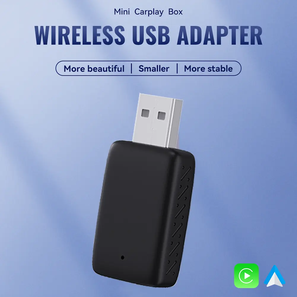2 in1 Mini Wired to Wireless CarPlay Adapter Android Auto Smart Box Plug and Play Auto Connection OTA Update #475315