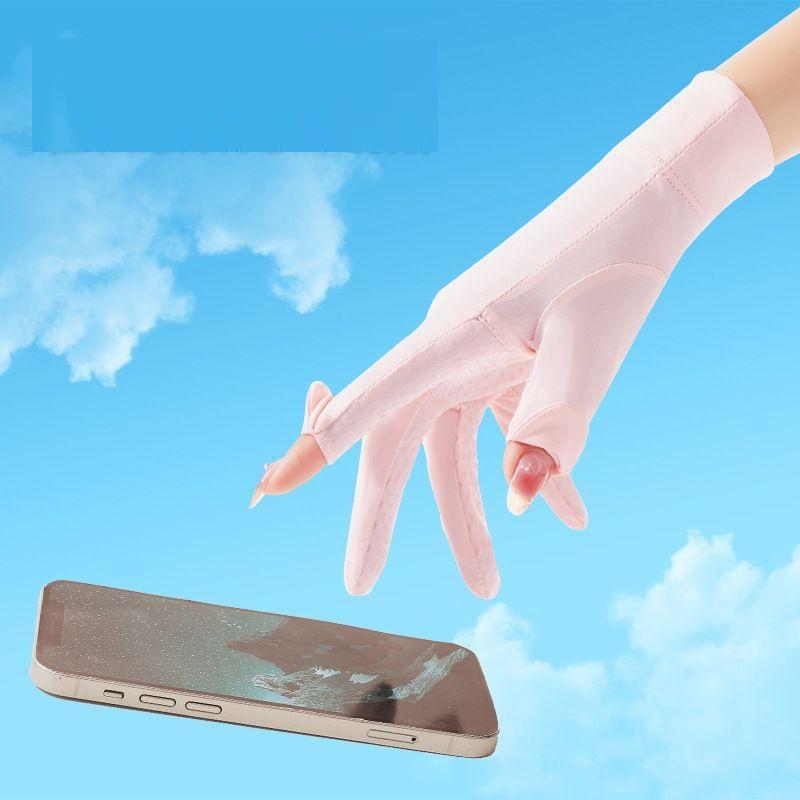 Găng Tay Chống Nắng Nữ – Vải Lụa Băng Thoáng Khí Chống Tia UV Co Giãn Thoải Mái Không Trơn Trượt Bảo Vệ Tay Thời Trang Mùa Hè -- ngón chống dùi găng mùa đông chống nước găng gấu bông nón chống nắng nón găng mùa đông