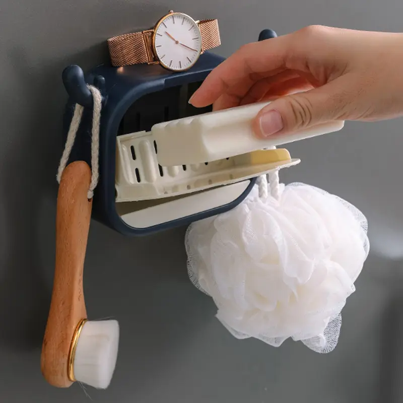 Hộp Đựng Xà Phòng Sừng, Treo Tường Cửa Đơn Và Cửa Đôi, Giá Để Xà Phòng Thoát Nước 4