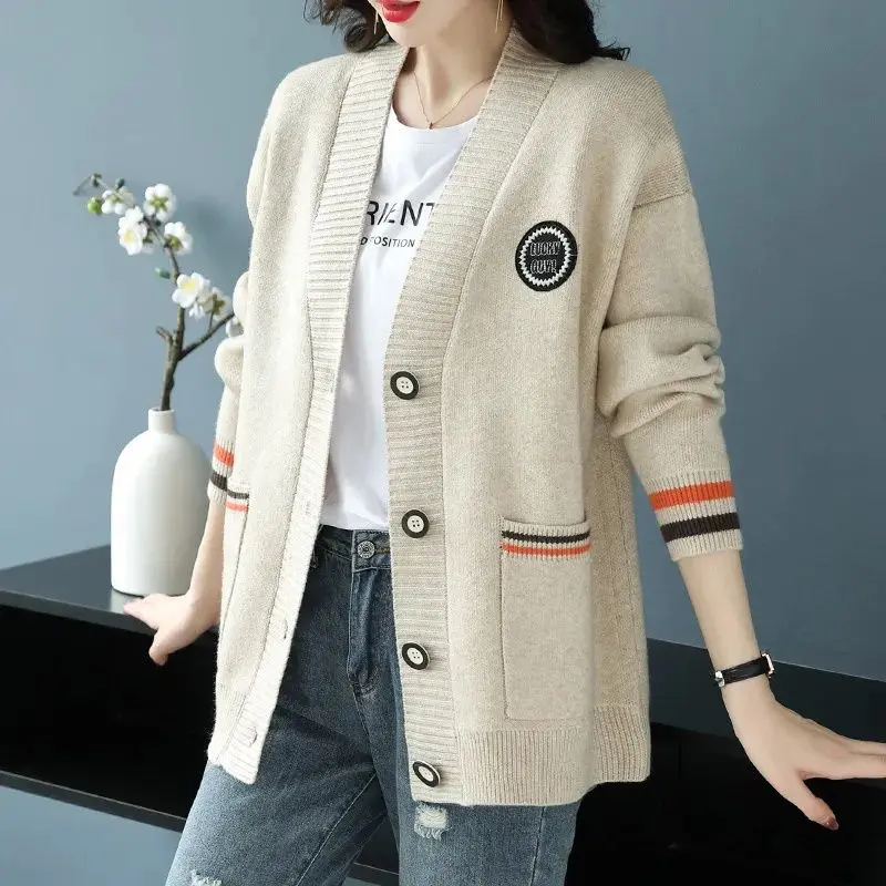 Áo Cardigan Dệt Kim, Phong Cách Hàn Quốc, Dành Cho Nữ, Dáng Rộng Vừa Vặn, Ngoại Với Kích Thước, Dày Dặn, Cô Gái Đầy Đặn, Áo Khoác Len Cao Cấp, Hàng Mới Về Thu Đông Năm 2025