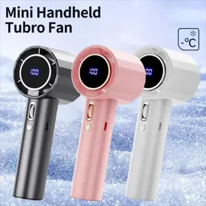 Goojodoq Kipas Mini Kuat Angin Portabel 100 Gigi Kecepatan Angin Kipas Angin Led Display Adjustable Turbo Kipas