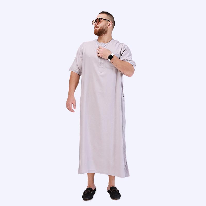 Product Introduction of Áo Choàng Dân Tộc Ả Rập, Dành Cho Nam Giới, Tay Áo Dài Và Ngắn, Váy Hồi Giáo Trung Đông, Phong Cách Châu Âu Và Mỹ Thoải Mái, Ngoại Cỡ, Giảm Giá Bán Chạy 9