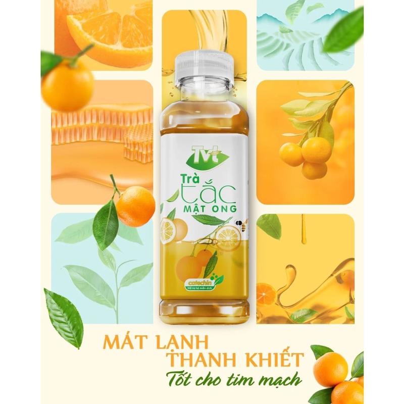 [Lốc 06 chai 450ml] Trà Tắc Mật Ong TVT mát lạnh thanh khiết bổ sung đề kháng 4