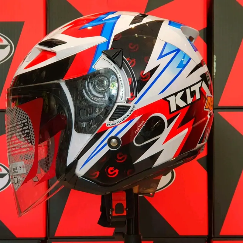 Mũ Bão Hiểm KLT 3/4 2 Kính Tặng kèm tem kyt và khăn trùm dầu ninja 6