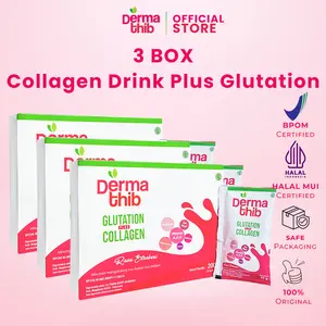 【Package】3 Box Dermathib Collagen Drink Plus Glutation - Anti Acne Anti Aging Whitening Booster
