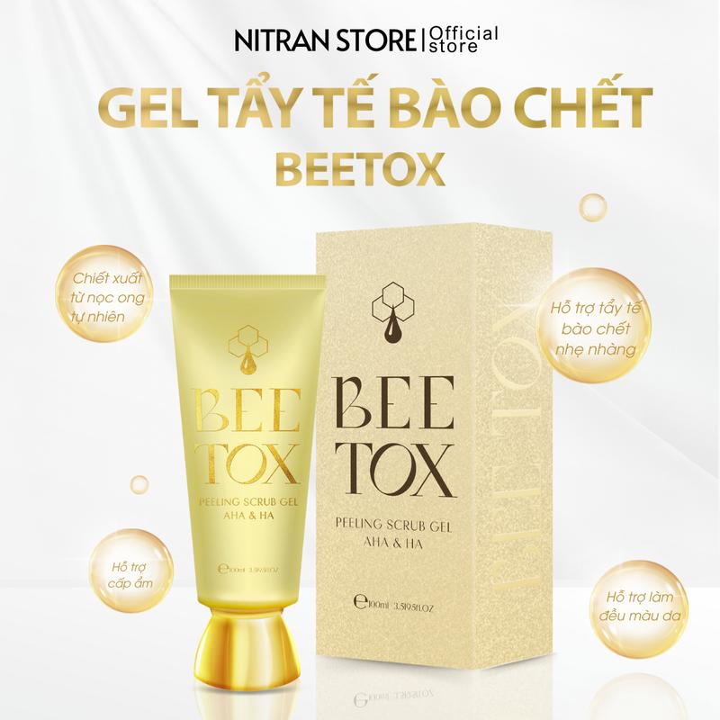 Gel Tẩy Tế Bào Chết Da Mặt Dịu Nhẹ - Bee Tox Feeling Scrub Gel 100ml Phù Hợp Tất Cả Các Loại Da Skincare Nữ Women Mật Ong Trà Chăm Da Đón Tết