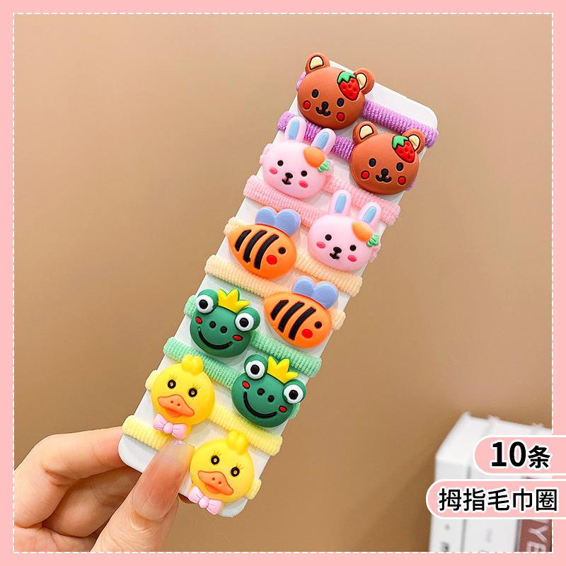 Product Introduction of 10 PCS for Children Cute High Stretch Headband Hair Accessories Little Girl Candy Color Trendy Hair Circle Headband 5