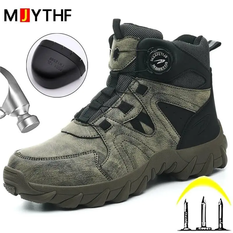 Rotating button Safety Men Outdoor boots Indestructible Puncture-Proof ...