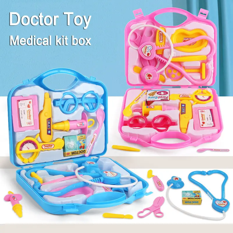 Kids Simulation Doctor Toy Set Medical Kit Toy Pretend Hospital Role Play Portable Suitcase Kids Educational Toy Game Gift Random Color Doctor Toy Set Dentist Kit Medical Box High Quality