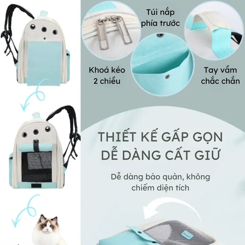Balo đựng chó mèo vận chuyển chó mèo size lớn chống nắng Hoshi Pet BL14, túi vận chuyển chó mèo giá rẻ 2