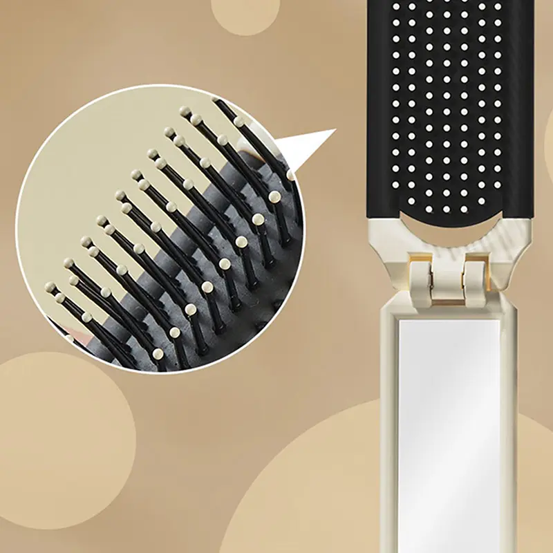 Lược Túi Khí Gấp Gọn, Thiết Kế Hoạt Hình Dễ Thương, Có Gương, Làm Bằng Silicon, Thích Hợp Cho Bé Gái Và Phụ Nữ, Cầm Tay, Lý Tưởng Cho Du Lịch, Máy Massage Đầu, Thư Giãn 5