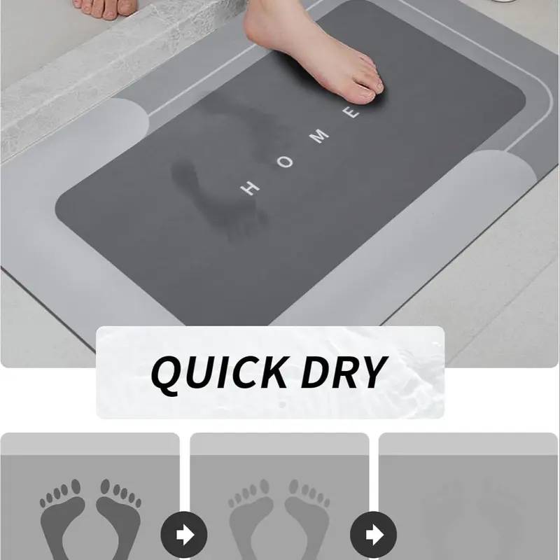 Bathroom Mat Set, 3 Counts/set Non-slip U-shaped Mat & Rectangular Mat, Quick Drying Bathroom Floor Mat, Bathroom Accessories, Home Goods 3