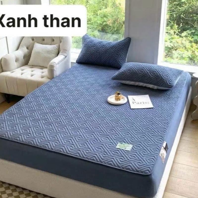 Bộ Ga Gối Chun Trần Xoăn Phi Lụa Mềm Mịn Mát Siêu Đẹp 1 Ga + 2 Vỏ Gối Đệm 15F ẢNH THẬT 100% đa dạng bền nệm