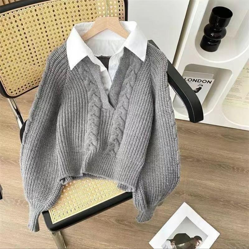 Áo len thừng cổ sơ mi 1