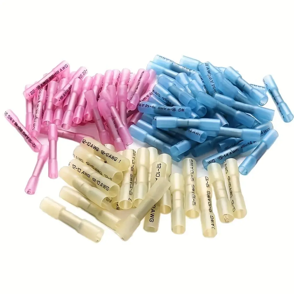 Mixed Color Heat Shrink Butt Connector Set, Safe Insulated Wire Terminals with Organization Box, Welding Accessories for Car, Home & Office