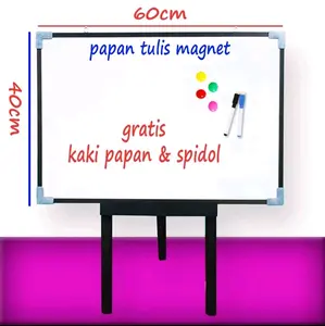 black board white magnetik papan tulis magnetik 40x60 free spidol dan kaki papan