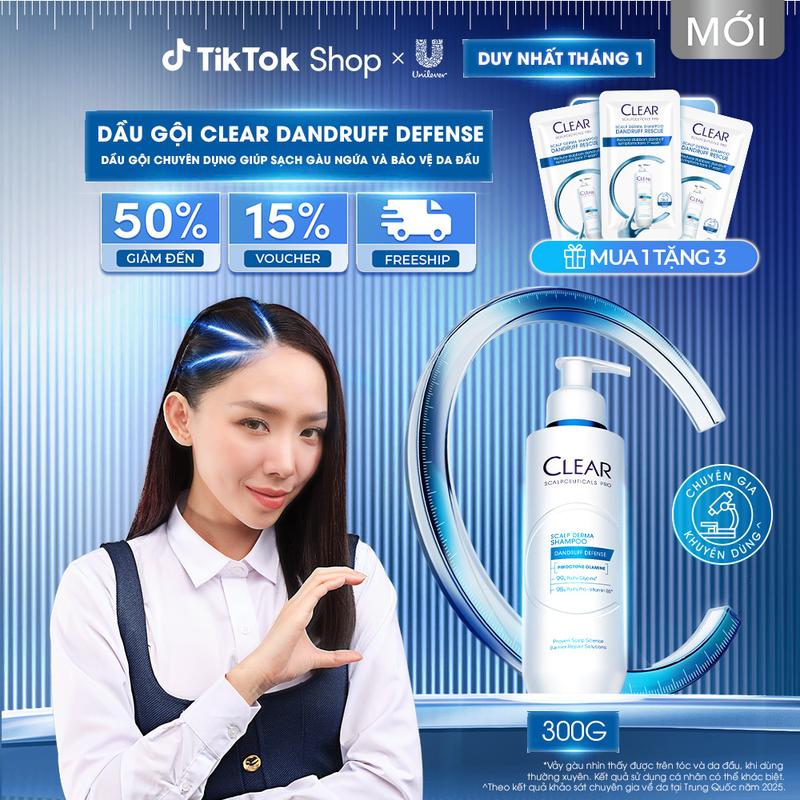   1  DẦU GỘI CHUYÊN DỤNG GIÚP SẠCH GÀU NGỨA VÀ BẢO VỆ DA ĐẦU Clear Dandruff Defense 300G 