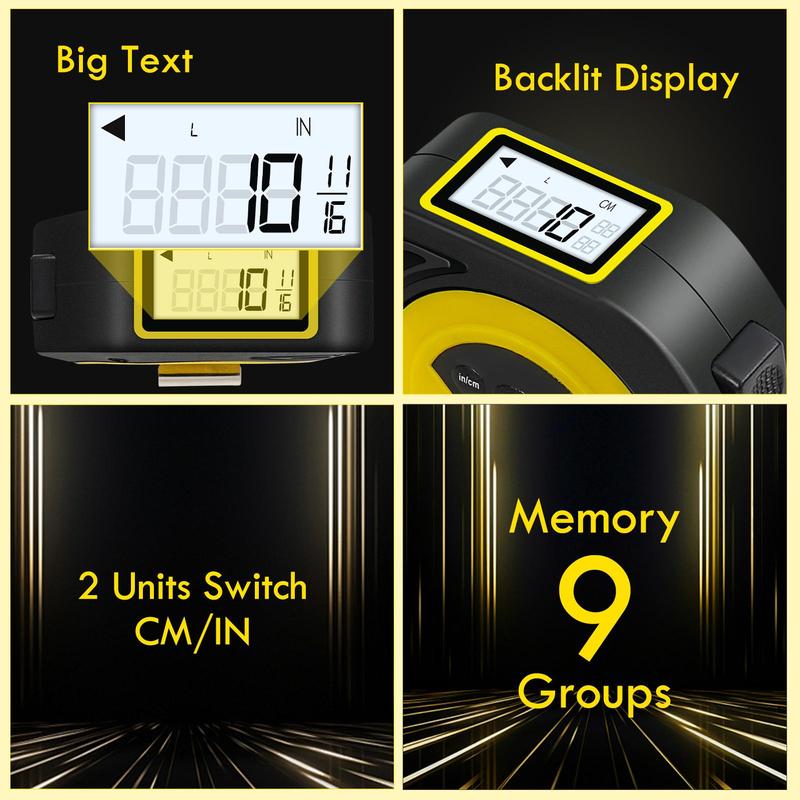 Product Introduction of Portable 5M Tape Measure with Digital Display, Battery Powered Handheld Tape Measure, Accurate Measuring Tool for Home, Office, Construction, Engineering (Batteries Not Included) 5
