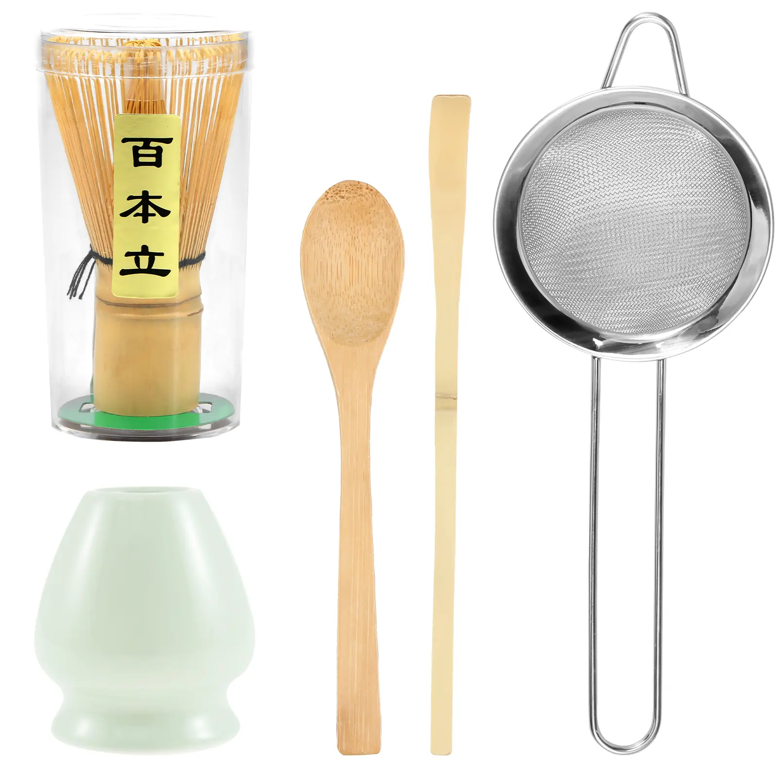 6 Pcs Matcha Whisk Set Practical Matcha Kit with Whisk Holder Matcha Whisk Sifter Tea Scoop and Tea Spoon Japanese Matcha Tea Set for Matcha Making Matcha Tea Lovers 4Jo18