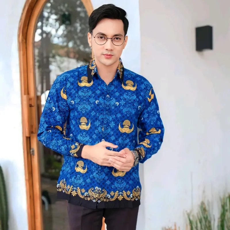 Kemeja batik KORPRI Pria Wanita Baju Katun Panjang Tangan 2
