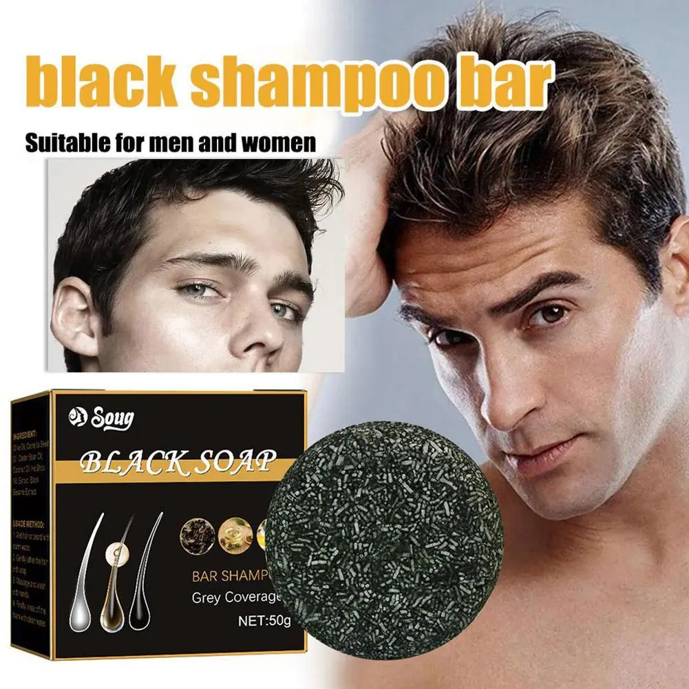 50g Soug Polygonum Multiflorum Shampoo Soap Men Black Hair Soap Mite Removal Soap Facial Cleaning Soap