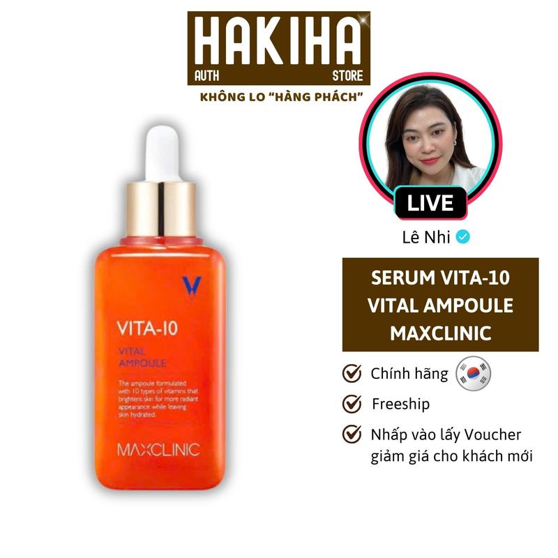   LIVE  Tinh Chất Hỗ Trợ Dưỡng Sáng Da Mờ Thâm Maxclinic Vita-10 Vital Ampoule 100ml 