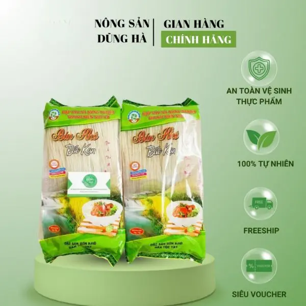Bún Khô Bắc Kạn Gói 1Kg - Sợi To - Khô Sạch - Giá Tốt