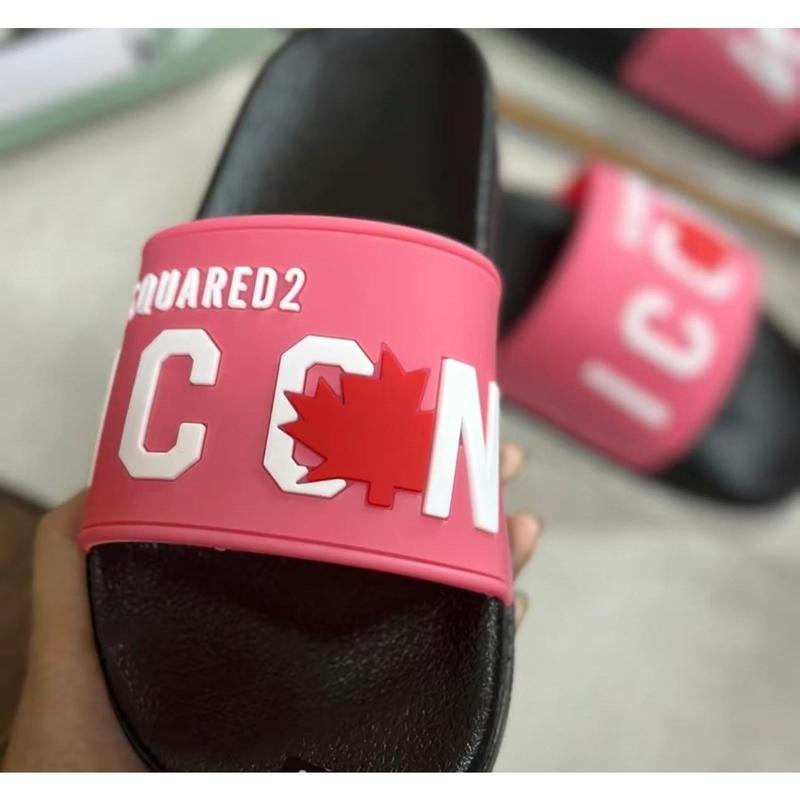 Dép Lê DSQ ICCN Lá Đỏ Basic  Bản Màu Hottrend Full Size 36-43 Slipper Đế Sóng Quai Cao Su Chữ Nổi 4