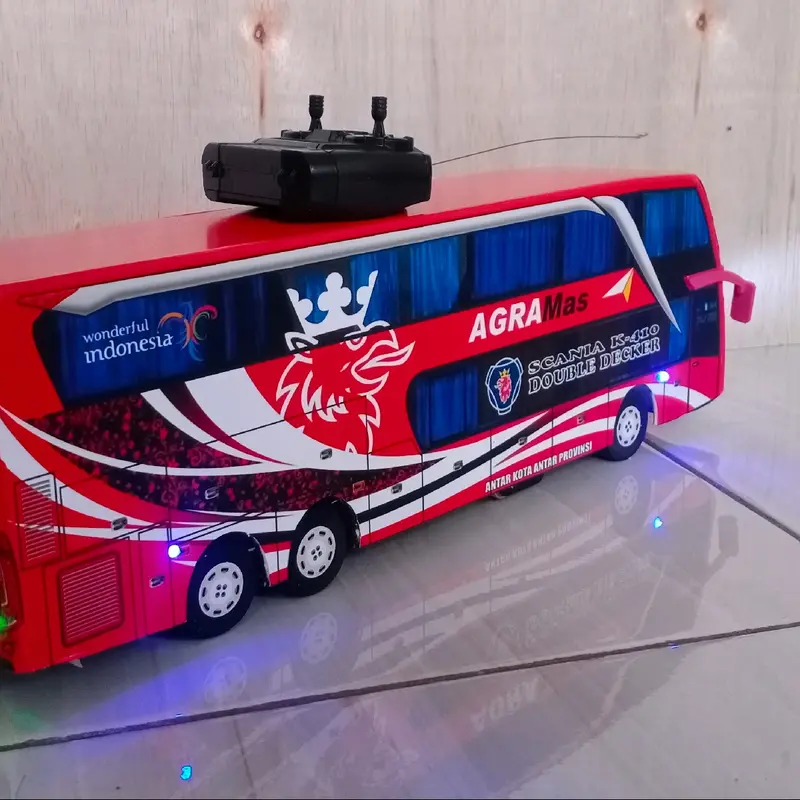 Miniatur Bus Agra Mas SDD Scania RC Control Remot Remote Toys Suara Telolet Basuri Hadiah Led Lampu Miniatur bus telolet basuri 6