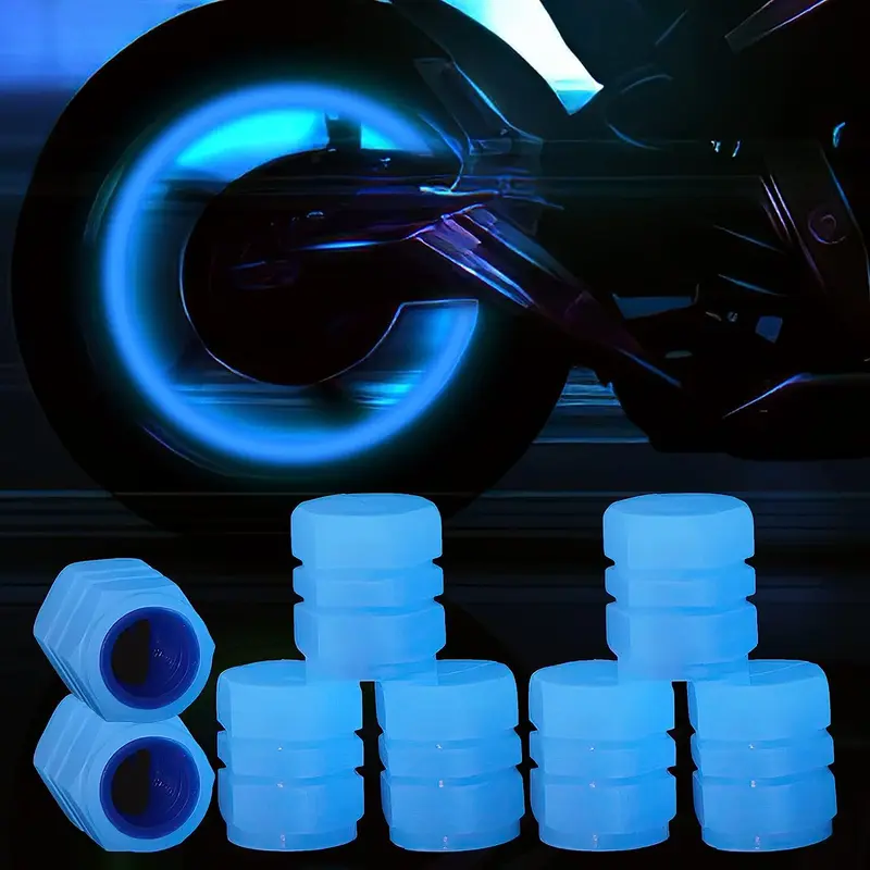 Tutup Pentil Ban Mobil Motor Neon Luminous Valve Cap Glowing 4 pcs 6