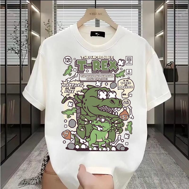 Product Introduction of Kaos Pria Lengan Pendek Motif Migrasi Dinosaurus 100% Katun 7