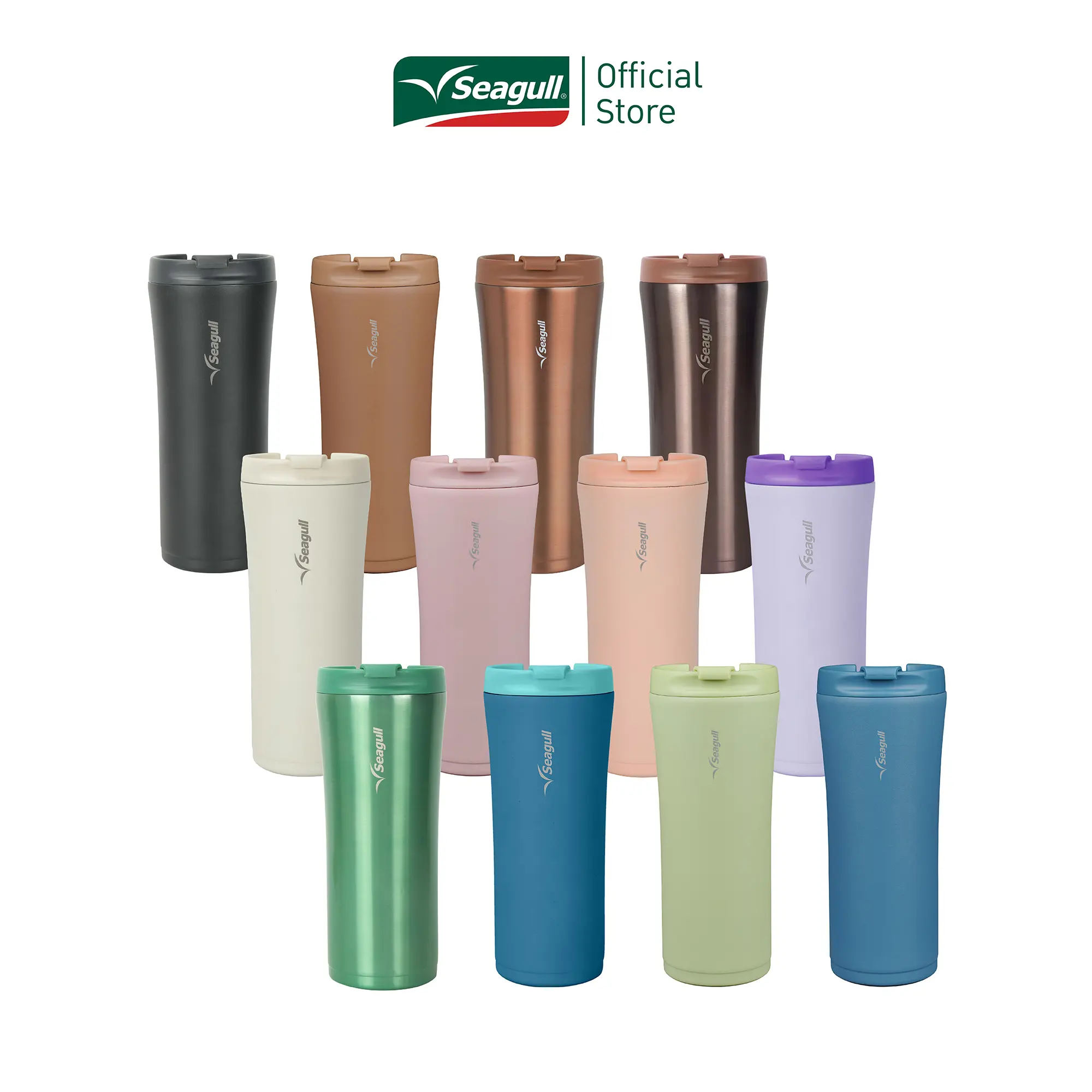 Seagull แก้วน้ำสุญญากาศ มินิมอล 0.5 ลิตร มีให้เลือก 12 สี แก้ว เก็บ