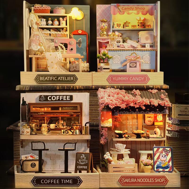 Product Introduction of Anak Patung Miniatur, Bahan Kayu, Kit Rumah Kecil DIY, Bilik Pembuatan, Teka-teki 3D, Mainan Model Bangunan Pemasangan, Sesuai untuk Hadiah Hari Jadi Dolls Pot 17