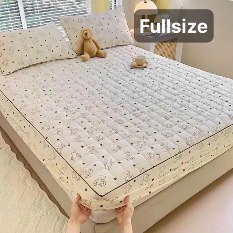 ( Không kèm vỏ gối đầu ) Lẻ 1 ga trần bông cotton xơ đũi xơ đậu nành , có chun bọc đệm dưới 20cm