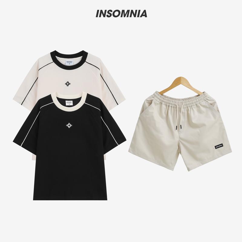 Combo Set Bộ INSOMNIA Unisex Áo Thun Waffle + Quần Short Kaki CB005