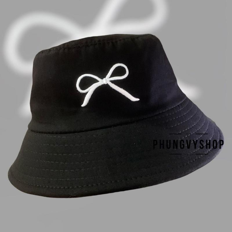 Mũ bucket tai bèo vành basic unisex nam nữ phong cách hàn quốc phungvyshop - nón BO Một mặt thêu NƠ
