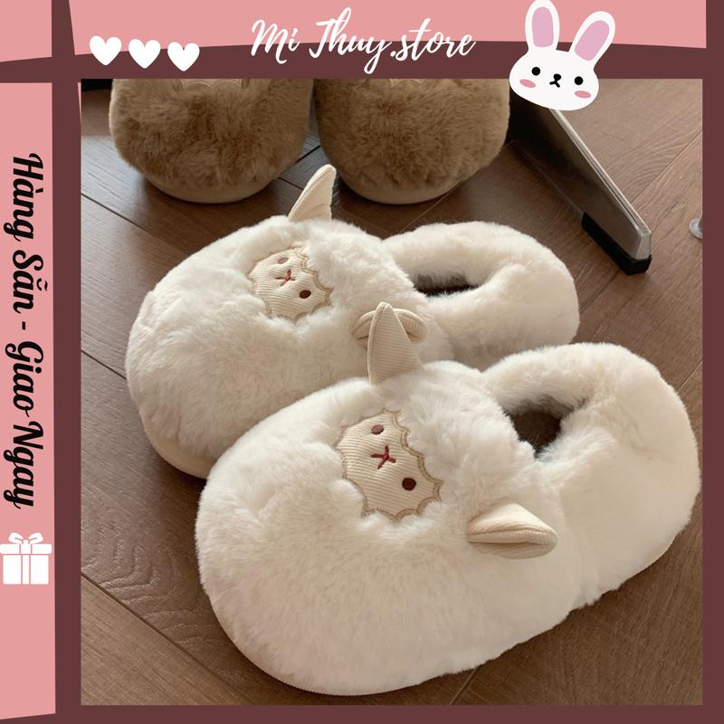 Chọn tăng 1 size Dép bông dép lông nam nữ đi trong nhà ngoài trời hình cừu béo cừu ú nu dễ thương XXT ulzzang DÉP BÔNG HÌNH CỪU Ú