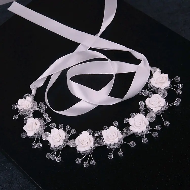 Rose Headpiece - Headpiece Warna Merah dan Putih Aksesoris Rambut / Hijab 0