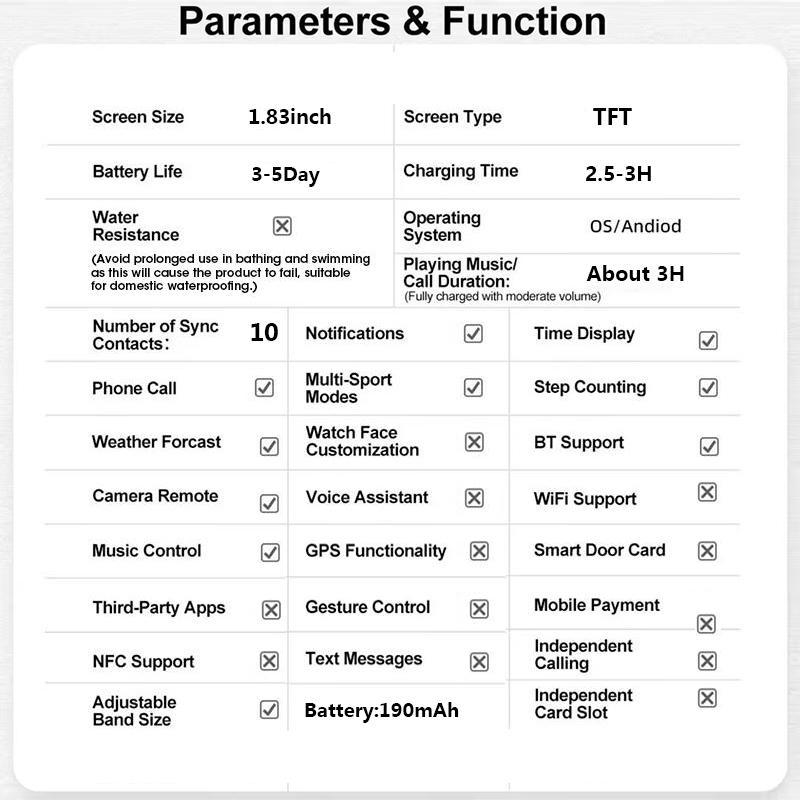Product Introduction of 1.83 Inch IPS Screen Smart Watch, Fashion Digital Watch with Heart Rate Monitoring & Sleep Tracking, Sports Watch for Women & Men, Wearable 4
