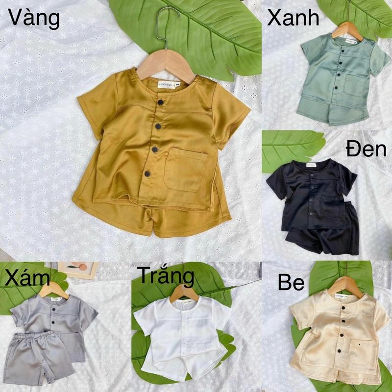 Set Lụa Hàn Mặc Tết Mềm Mịn Cho Bé Trai Và Bé Gái Từ 7kg Đến 25kg Satin Nhân vật