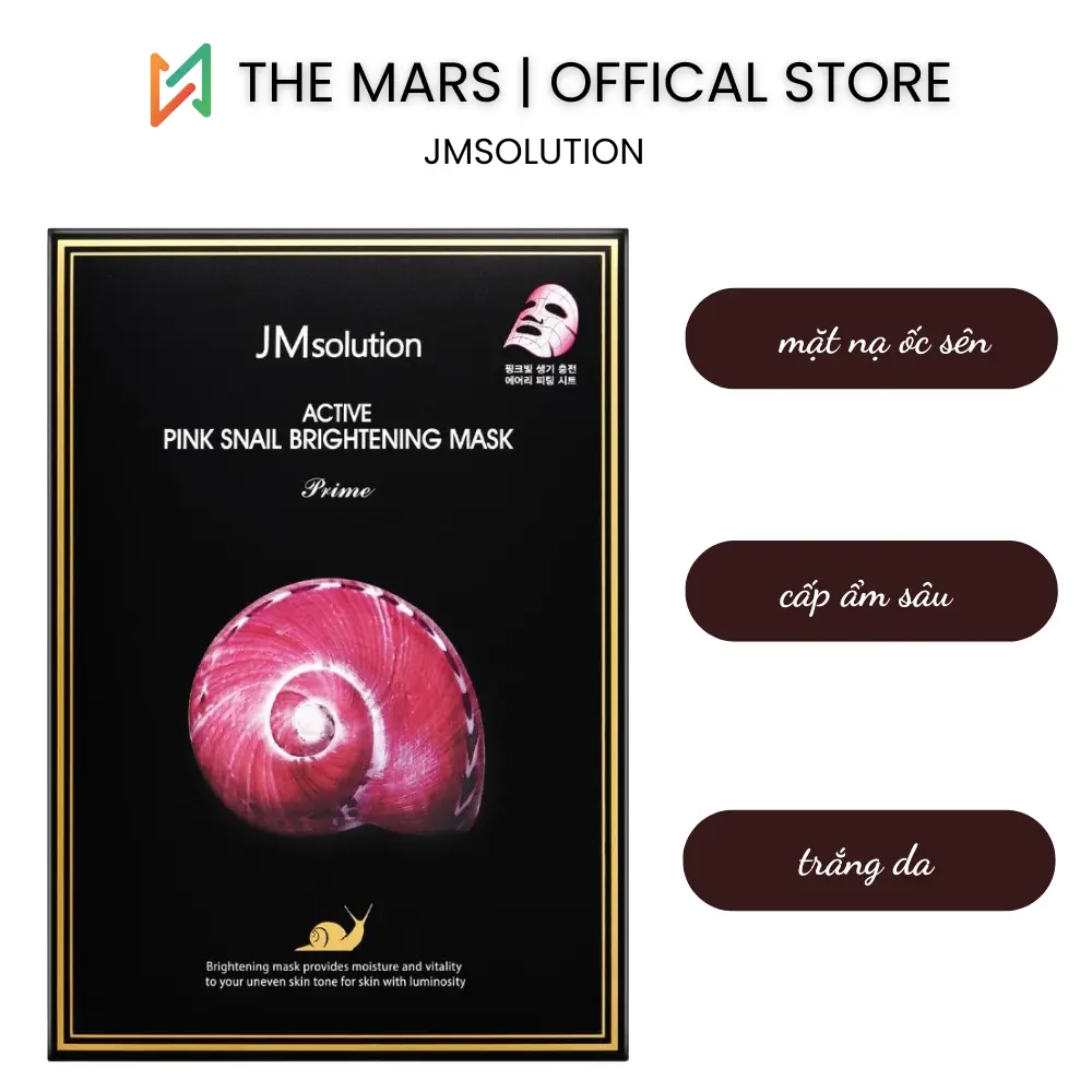 [JM] COMBO 10 Mặt nạ Ốc sên hồng hỗ trợ sáng da Active Pink Snail Brightening Mask Prime 30ml -Skincare Làm Đẹp Da Women Cosmetics Nữ Sen Rau Má trắng