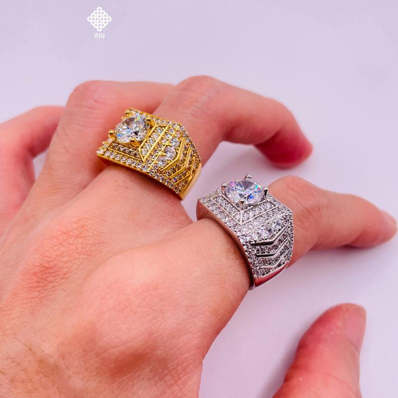  Nhẫn nam titan Nhẫn nam màu vàng hoặc trắng chất liệu bằng titan không phai màu không rỉ sét mã 10 trangsucmoiluatuoi.RIN 