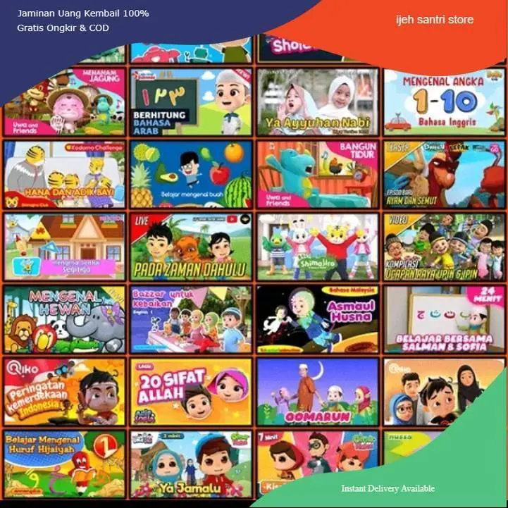 ( Pasti Puas ) Flashdisk 4GB Full Isi mp4 edukasi belajar membaca dan mengaji untuk Anak2 dan kartun2