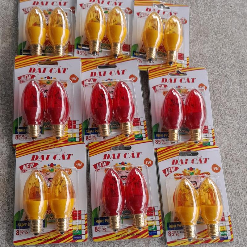 Bóng đèn led cà na, led trái ớt, led quả nhót Đại Cát dùng cho bàn thờ ông địa