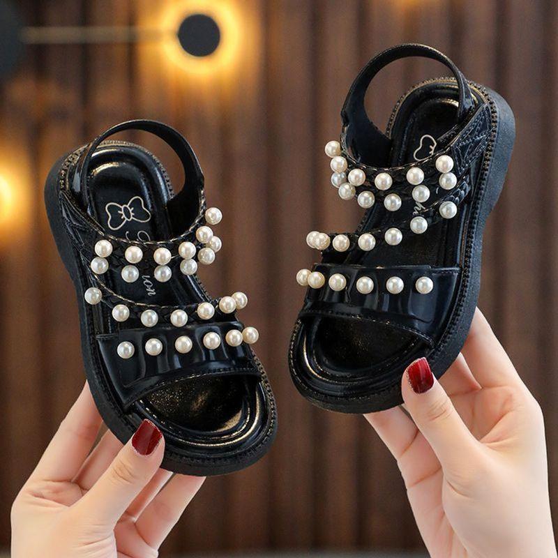Sandal Đính Hạt ngọċ Trai Siêu xᶖnh Cho Bé Gái Bánh Bèo Yêu Kiều Đi Học Đi Chơi [SDG65] giày  cao 2